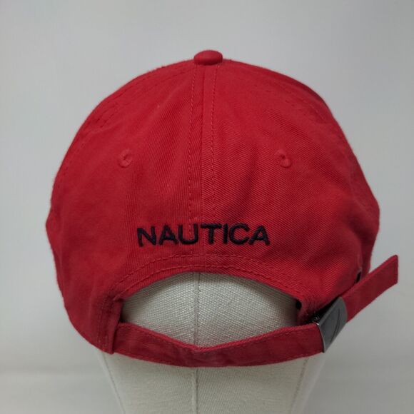 Nautica Slideback Hat Red One Size Embroidered Logo Outdoor 6 Panel - Picture 5 of 8